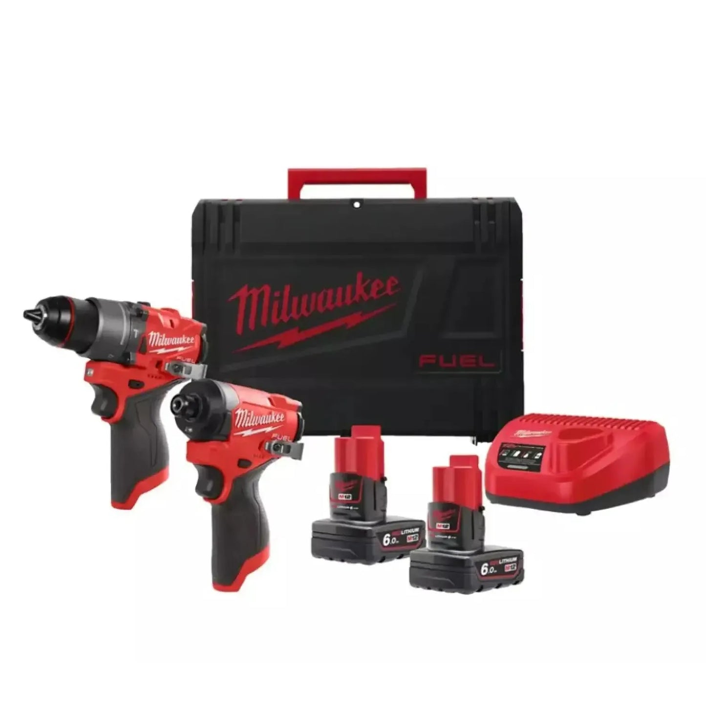 Milwaukee M12 FPP2A2-602X 12V Li-ion accu slagboormachine (FPD2-0) en slagschroevendraaier (FID2-0) combiset (2x6.0Ah) in HD Box