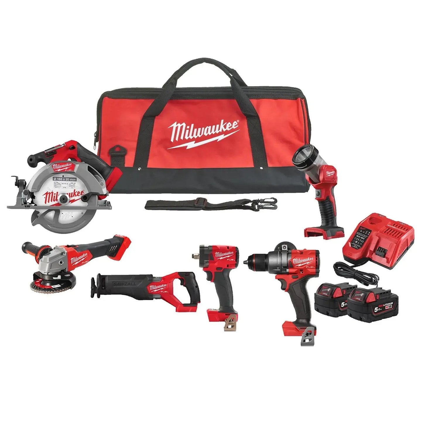 Milwaukee M18 FPP6H3-502B 18V Li-ion accu 6-Delige combiset in transporttas